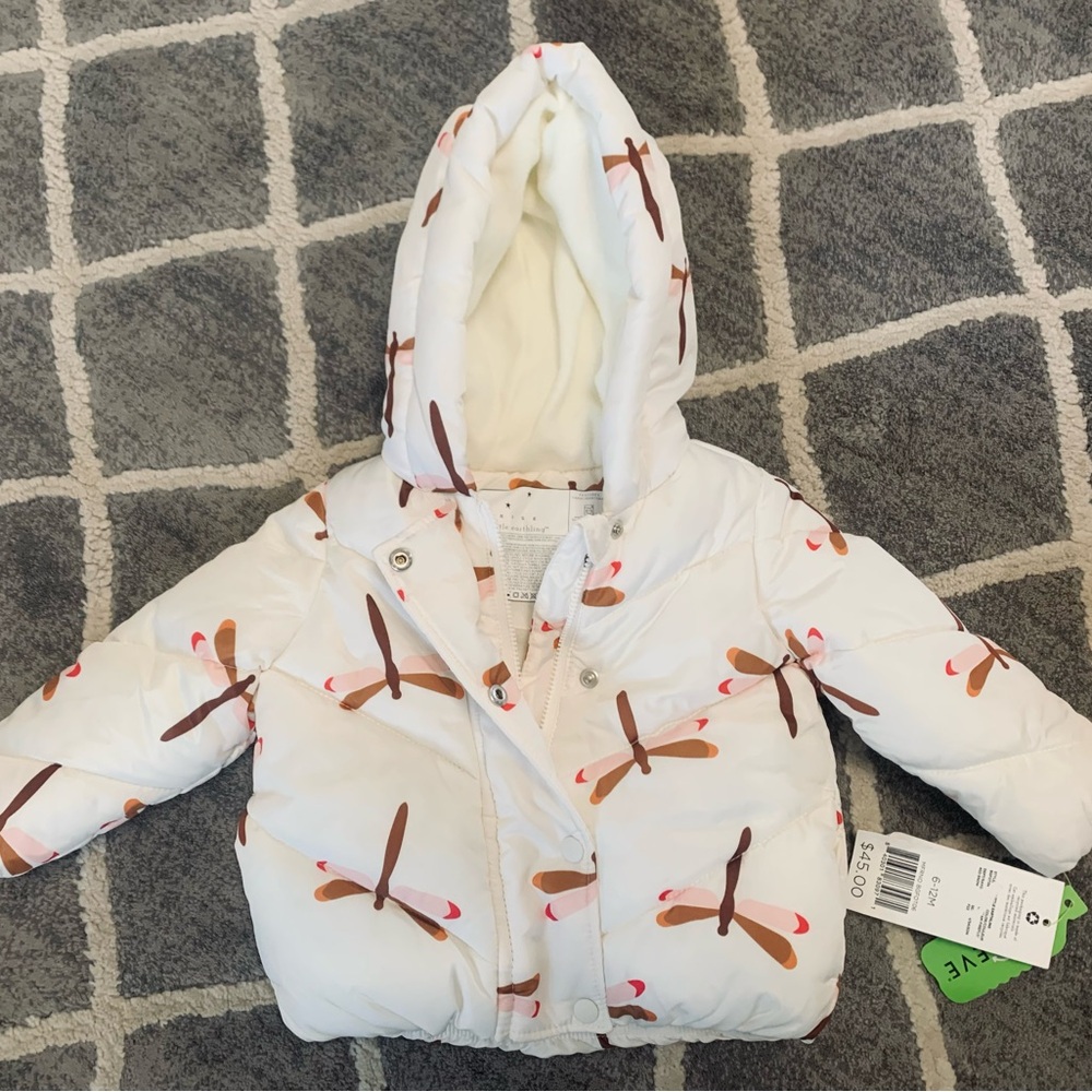 Brand new 6-12 month old white puffer jacket